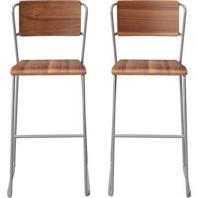 lot 7750 image: Set of 2 Killiam Mixed Material Sled Counter Stool - Project 62