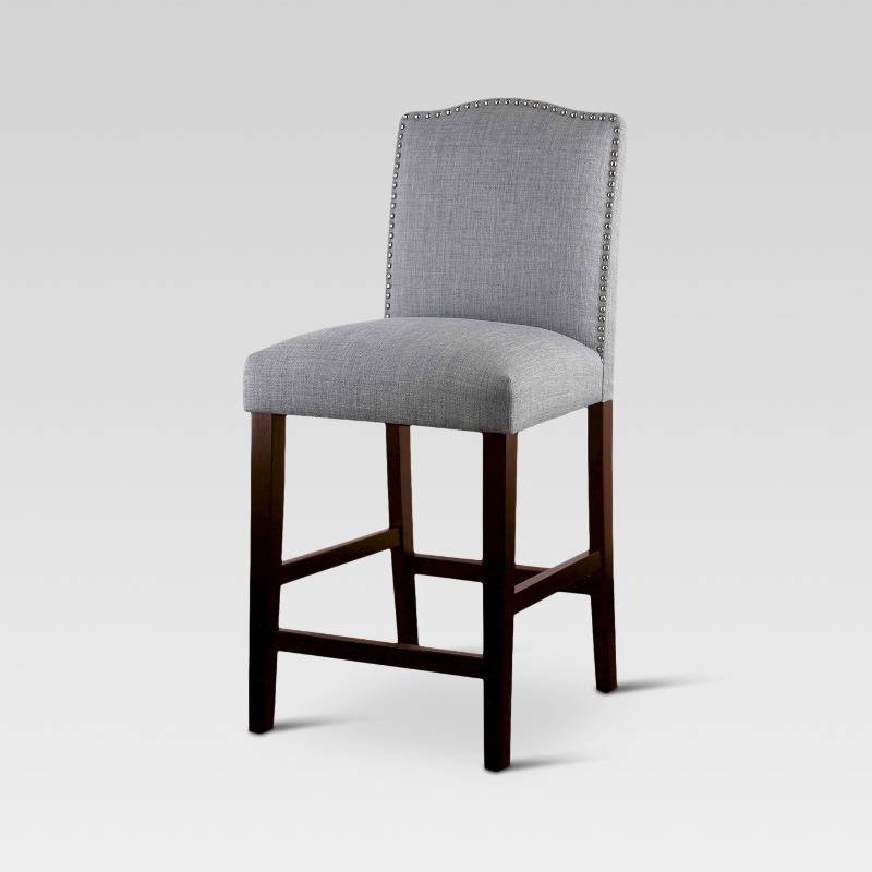 lot 7760 image: 24 Camelot Nailhead Trim Counter Stool Hardwood - Threshold