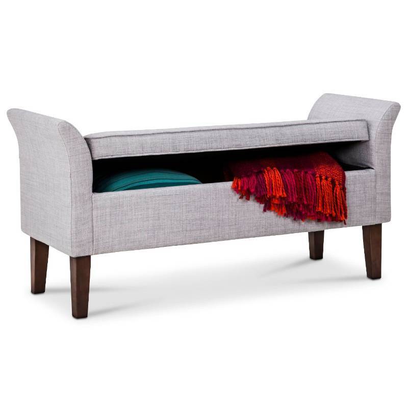 lot 7762 image: Storage Settee Bench - Gray - Threshold