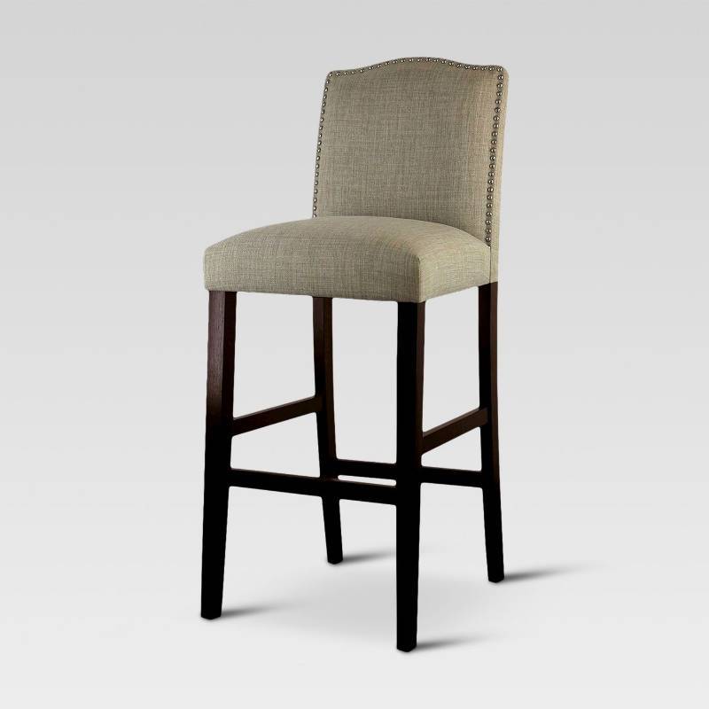 lot 7780 image: 28 Camelot Nailhead Trim Barstool Hardwood - Threshold
