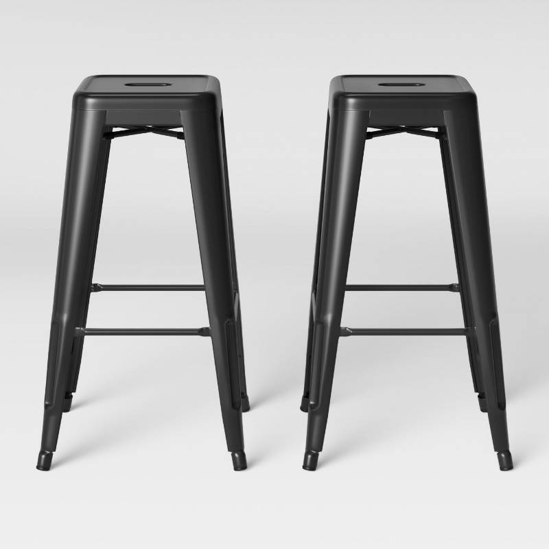 lot 7787 image: Carlisle Backless Metal Barstool - Threshold