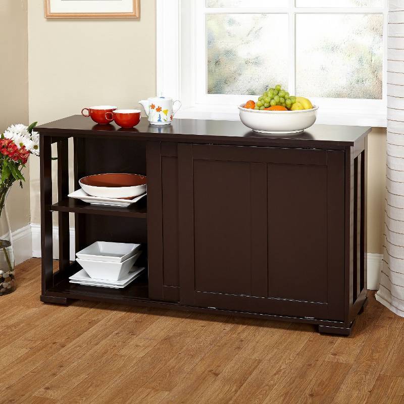 lot 7792 image: Pacific Stackable Sliding Wooden Doors Cabinet Espresso - TMS
