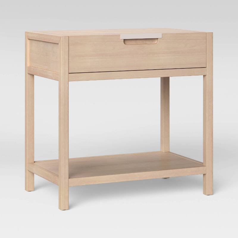 lot 7798 image: Porto Nightstand with Drawer Bleached Wood - Project 62