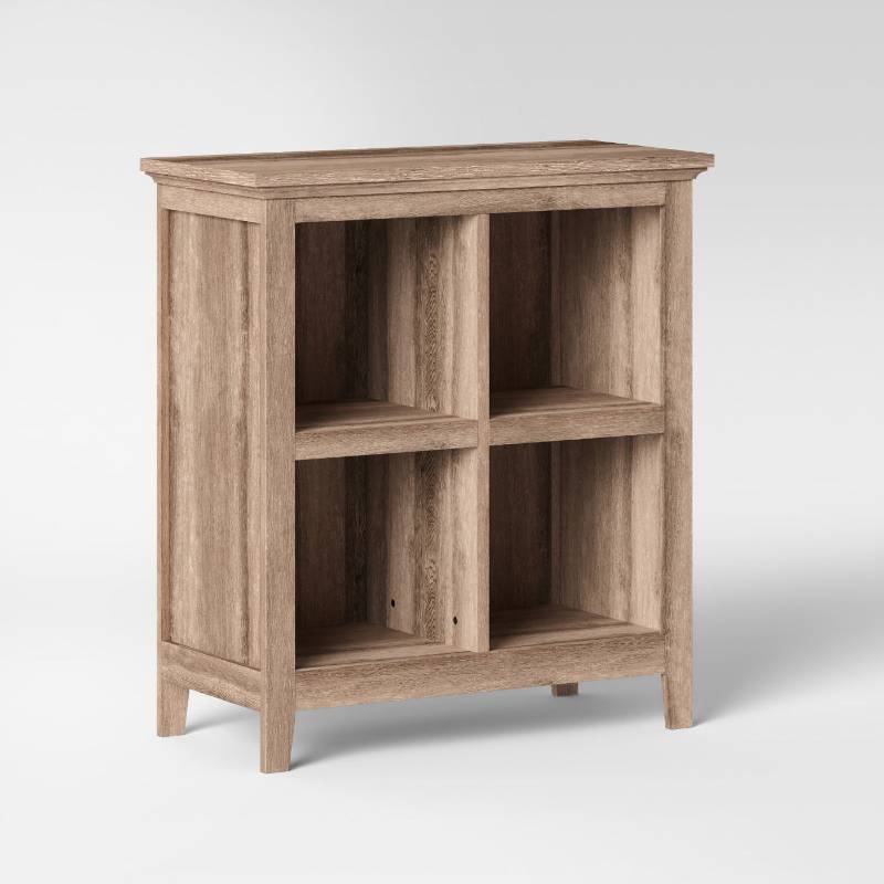 lot 7809 image: 37.2 Carson 4 Bin Organizer Bookcase, Rustic - Threshold
