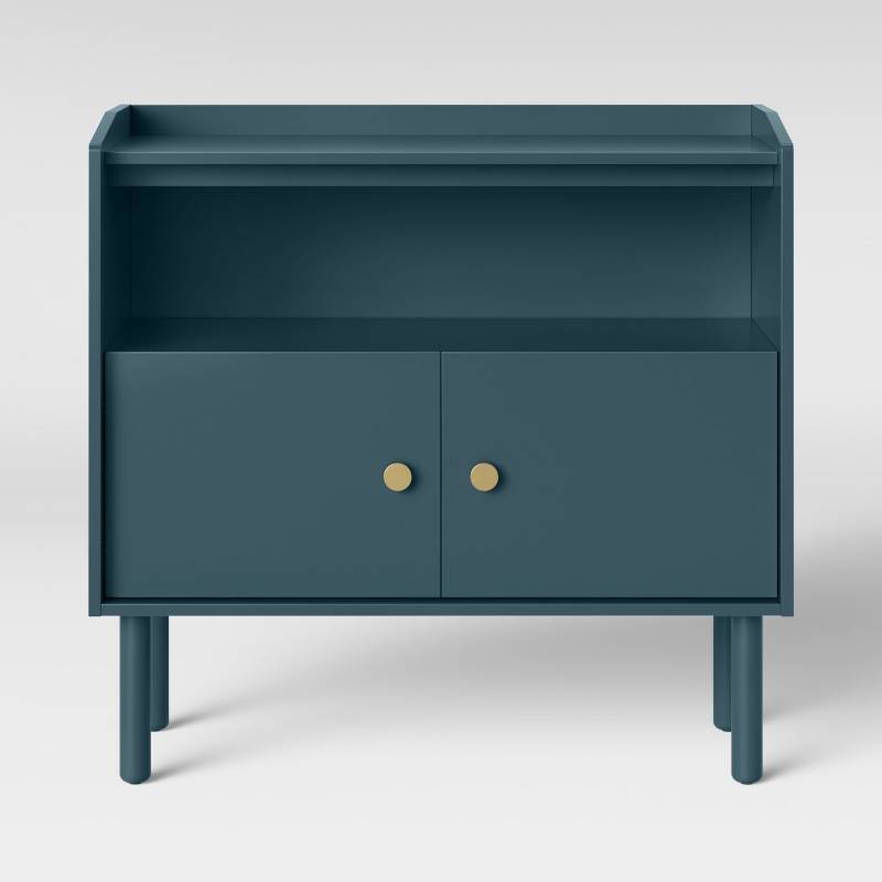 lot 7812 image: Wiley 2 Door Accent Cabinet Blue - Project 62