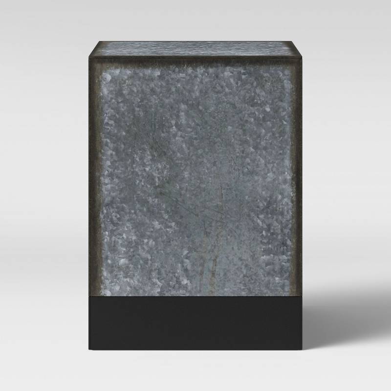 lot 7797 image: Hawley Galvanized Square End Table - Threshold