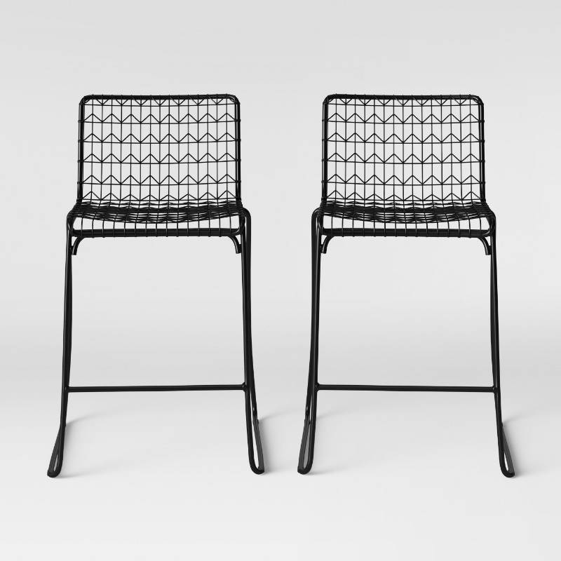 lot 7803 image: Set of 2 Oster Wire Counter Stool - Project 62