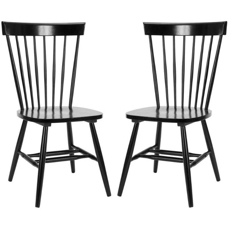 lot 7810 image: Riley Black Wood Dining Chair (Set of 2)