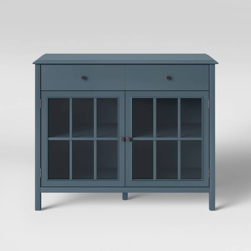 lot 7817 image: Windham 2 Door Accent Buffet, Cabinet with Shelves, Overcast Gray - Threshold