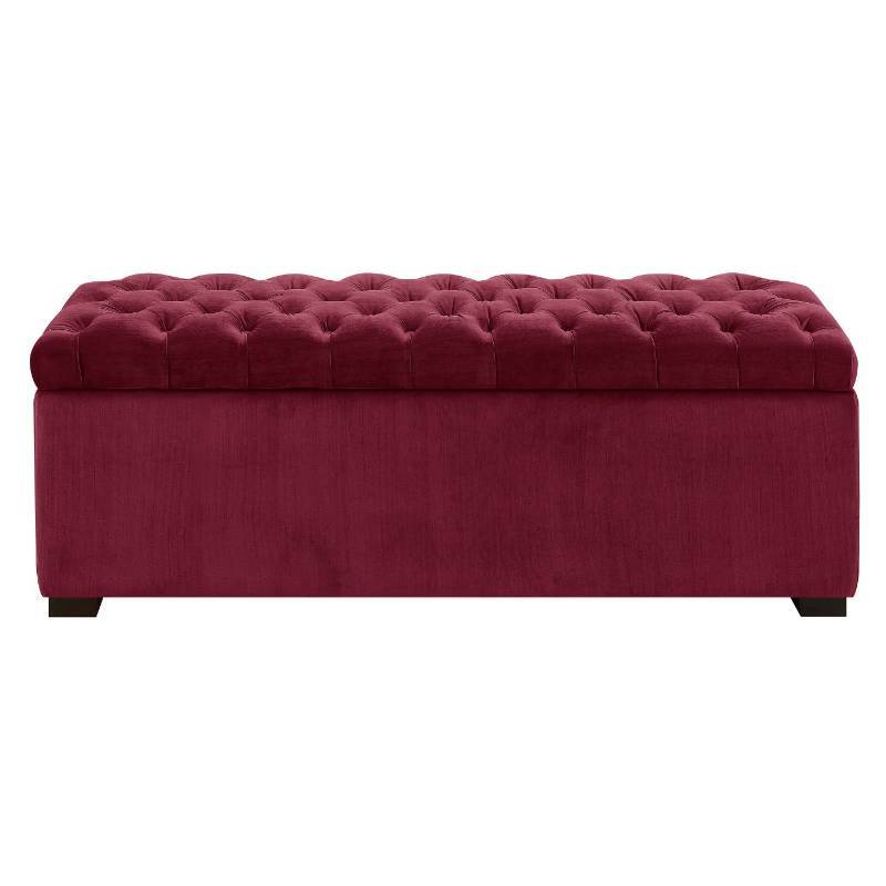 lot 7823 image: Carson Tufted Storage Ottoman, Red - Picket House Furnishings