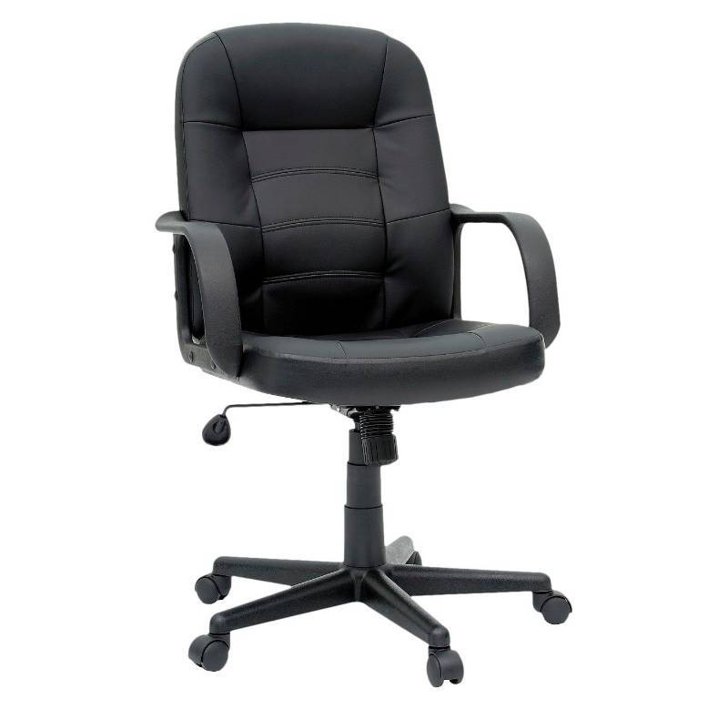 lot 7831 image: Office Chair Bonded Leather Black - Room Essentials