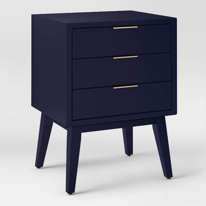 lot 7842 image: Hafley Three Drawer End Table, Oxford Blue - Project 62