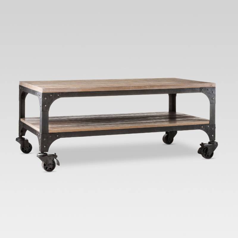 lot 7844 image: Franklin Coffee Table Wood BrownWeathered Gray - Threshold