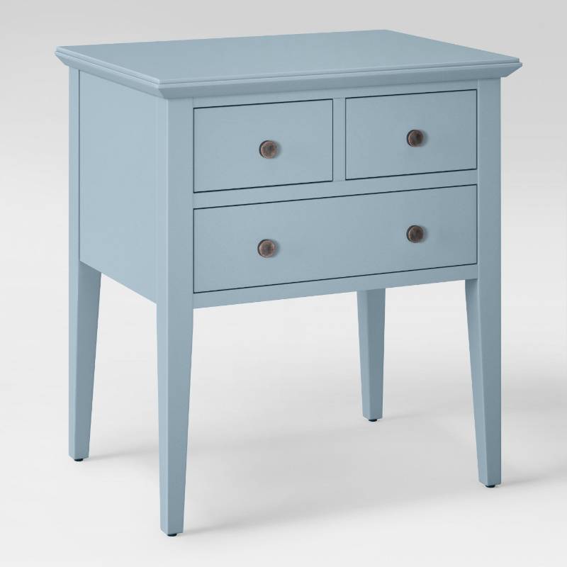 lot 7854 image: 3 Drawer End Table, Aqua - Threshold