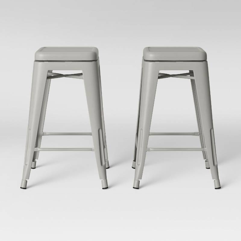 lot 7859 image: Set of 2 Carlisle Backless Swivel Barstool - Threshold
