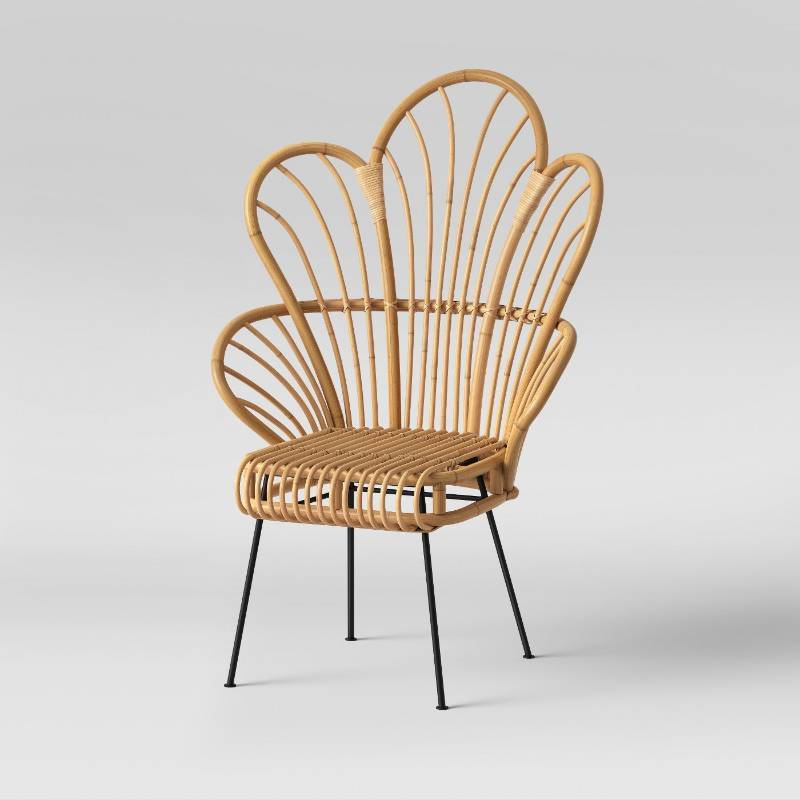 lot 7862 image: Avocet Rattan Fan Back Accent Chair - Opalhouse