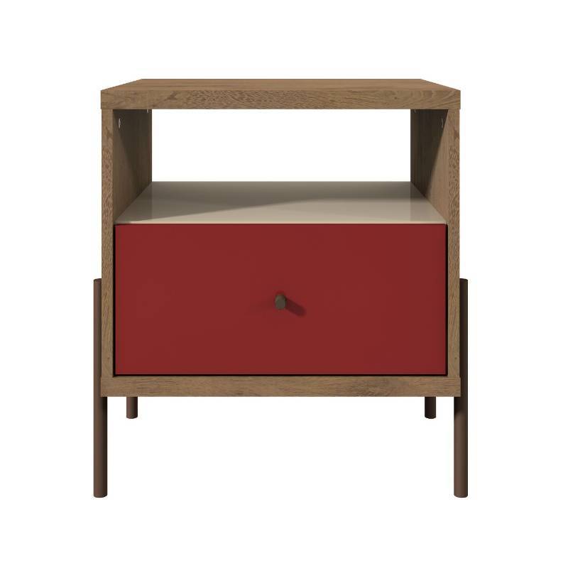 lot 7894 image: Joy Nightstand, Red - Manhattan Comfort