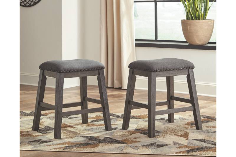 lot 7905 image: Caitbrook Counter Height Upholstered Bar Stool (Set of 2)