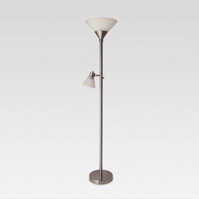 lot 7910 image: Mother Daughter Floor Lamp Brushed Nickel Includes Energy Efficient Light Bulb - Threshold