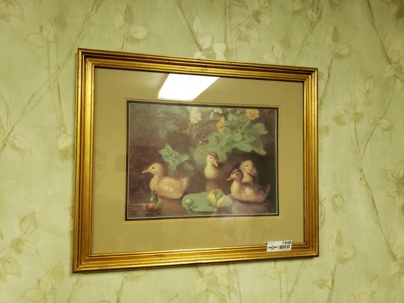 lot 7448 image: Framed wall art.