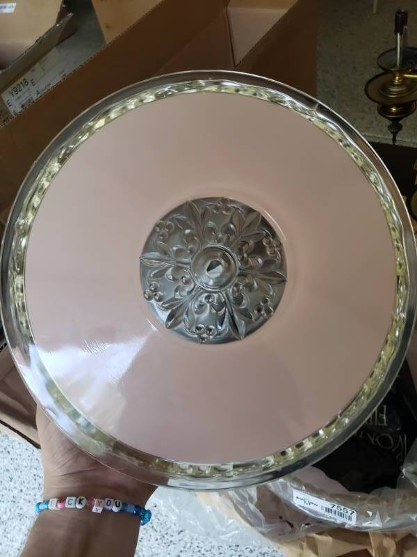 lot 7557 image: Pair of matching glass light covers