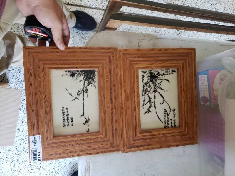 lot 7570 image: Pair of matching Asian inspired art