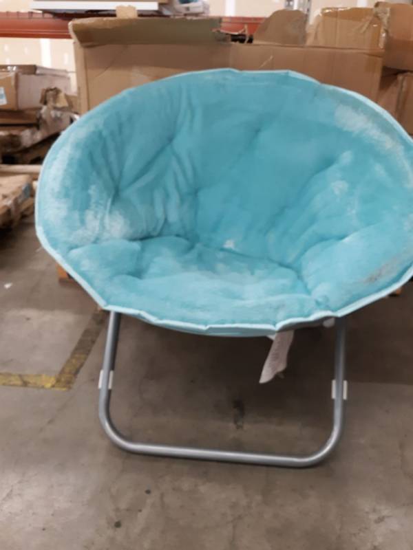 light blue saucer chair