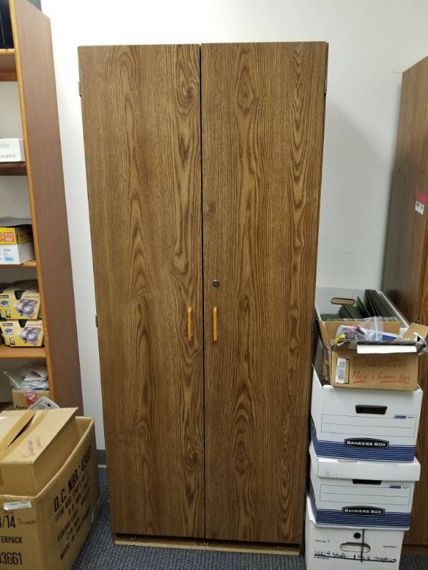 lot 2367 image: Wood Storage Cabinet