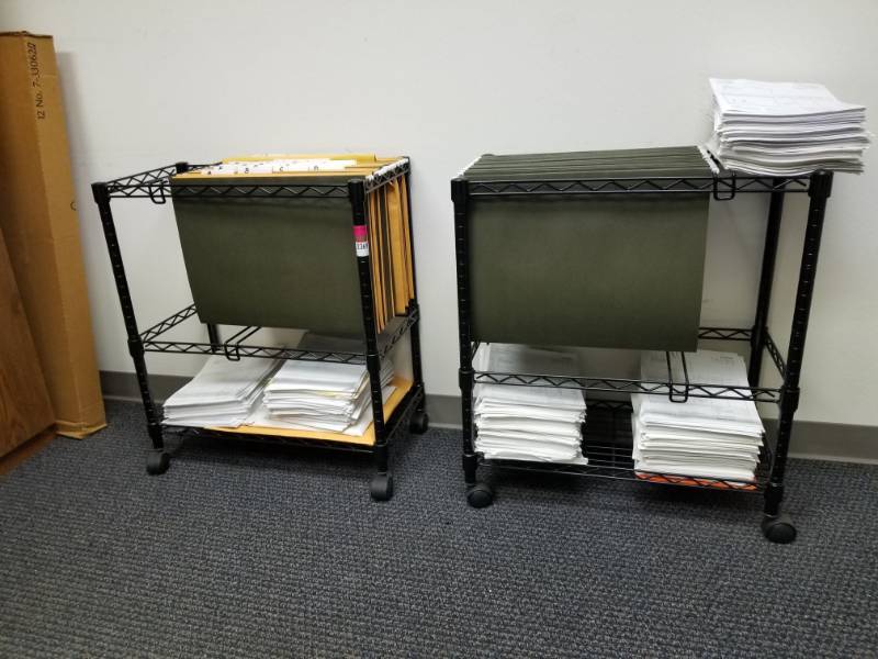 lot 2369 image: 2 Rolling File Carts