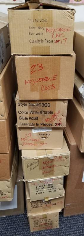 lot 2394 image: 8 Boxes Of Various ColorsStyles Hats