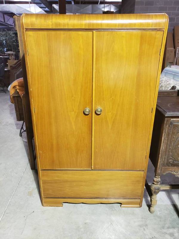 lot 7558 image: Art Deco Waterfall Cedar Wardrobe