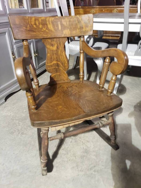 lot 7561 image: Antique Tiger Wood Rocker