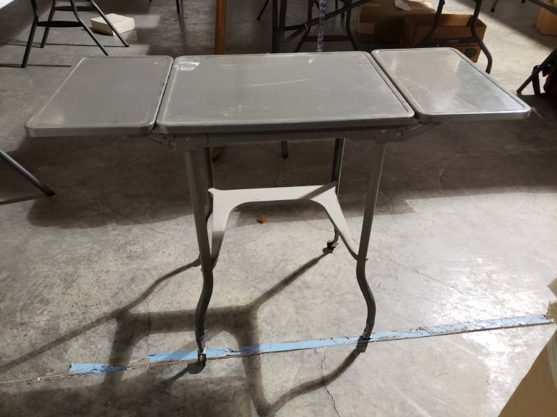lot 7574 image: Dark Grey Metal Tray Table