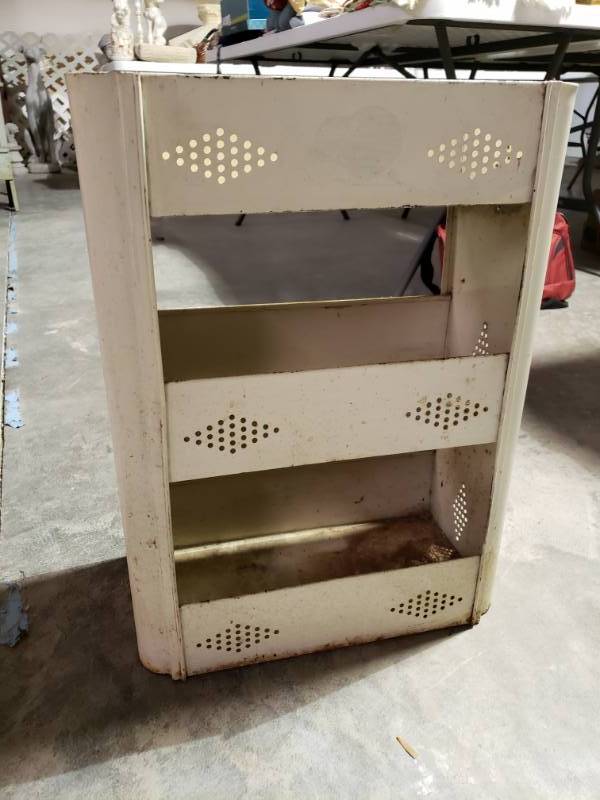 lot 7615 image: 3 Tier Metal Bathroom Wall Shelf