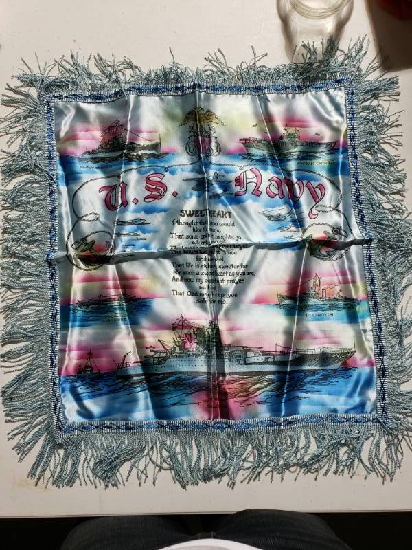 lot 7644 image: U.S Navy Sweetheart Prayer Cloth