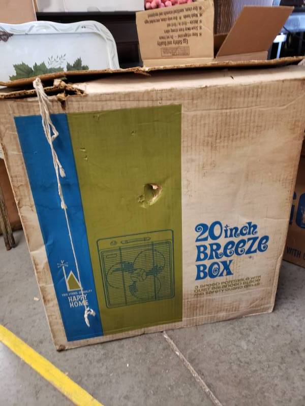 lot 7659 image: 20 Happy Home Breeze Box Fan in Original Box
