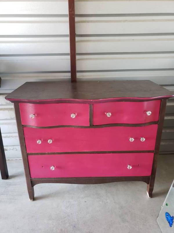 Pink And Brown Vintage Dresser Heading South For Winter 1