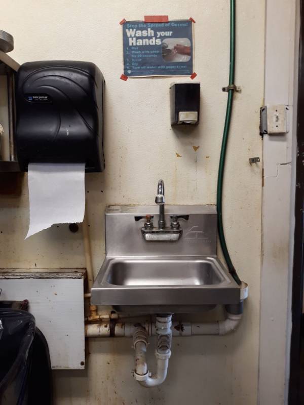 lot 9686 image: Hand Washing Station, Sink Paper Towels And Soap