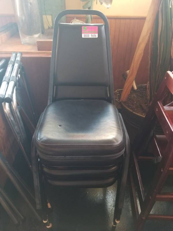 lot 9696 image: (4) Black Restaurant Chairs