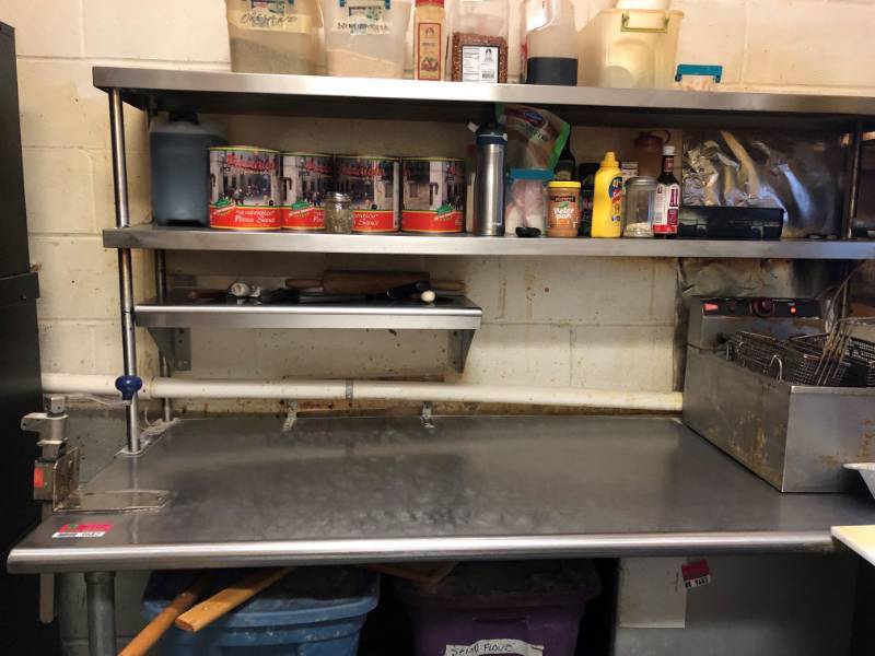 lot 9682 image: Stainless Steel Prep Table and Shelving