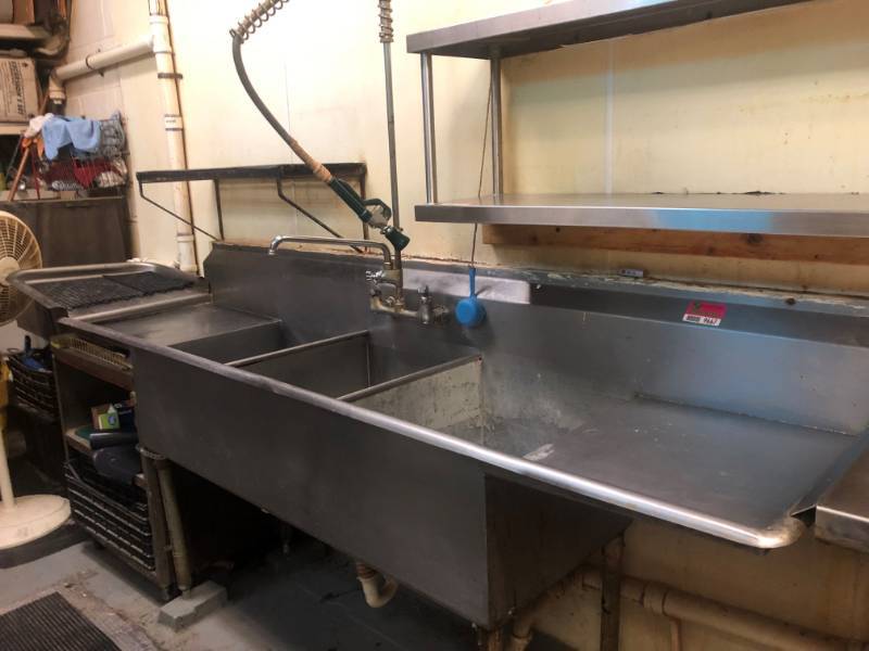 lot 9667 image: Eagle Three Compartment Stainless Steel Commercial Sink