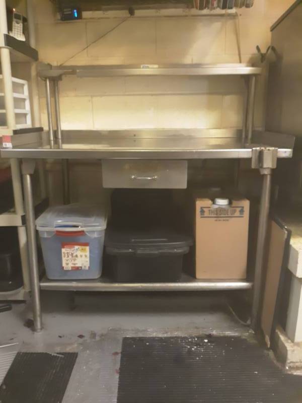 lot 9716 image: Prep Table With Drawer And Shelf