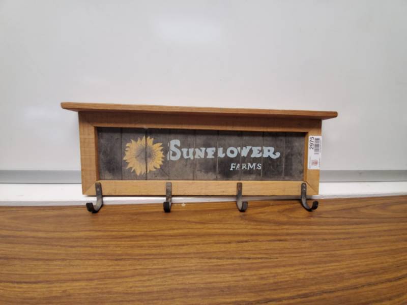 lot 2975 image: Rustic Coat Rack Hangable Sunflower Farms