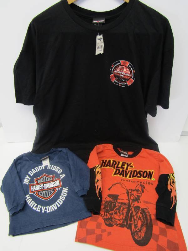 lot 3085 image: Harley Davidson Shirt Lot-  Mens and Kids