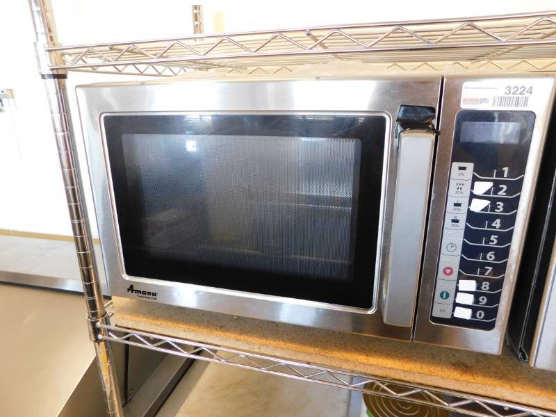 lot 3224 image: Amana Stainless Steel Commercial Microwave