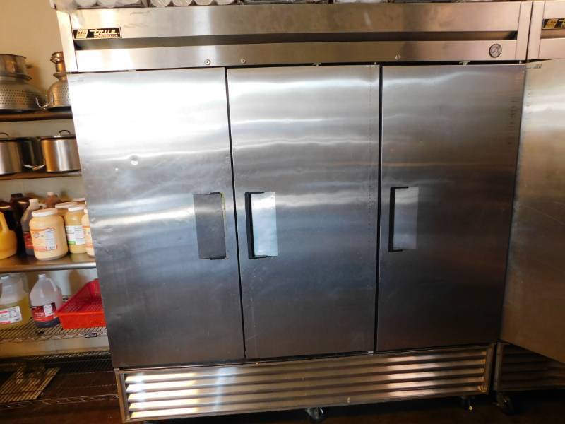 lot 3234 image: True 3 Door Stainless Steel Cooler