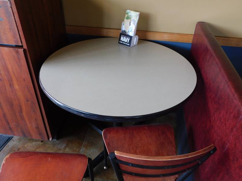 lot 3261 image: Dining Height Table wMetal Base