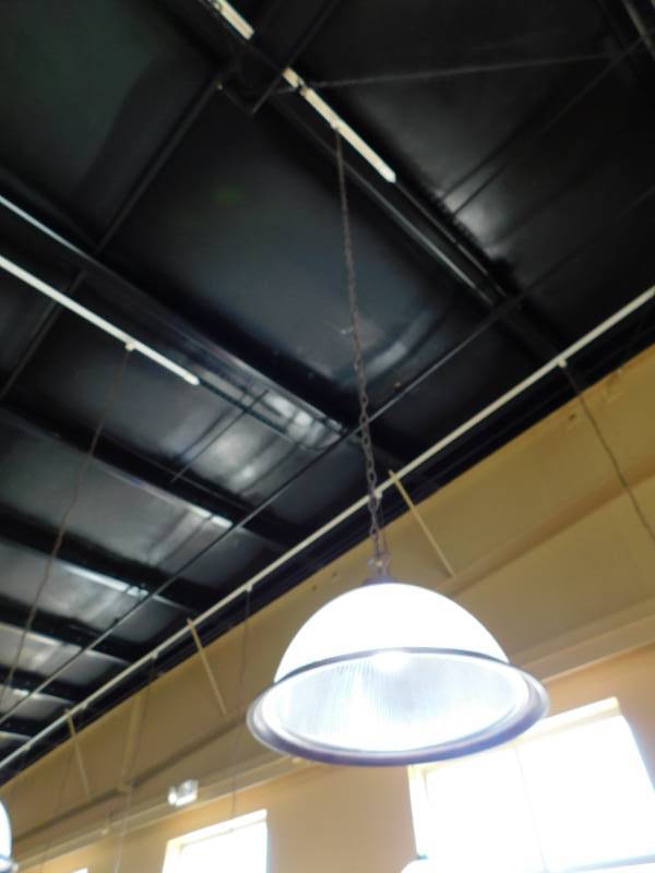lot 3270 image: 3 Hanging Glass Lights wTrack