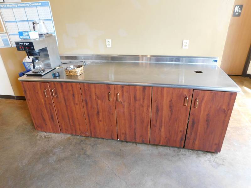lot 3275 image: Large Cabinet wStainless Steel Top