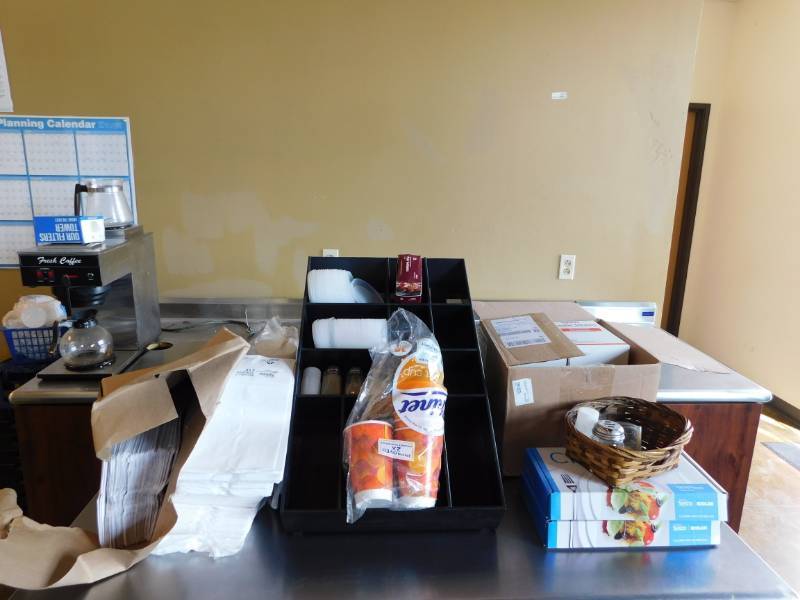 lot 3276 image: Large Lot of Paper Bags, Straws, Counter Top Display and More